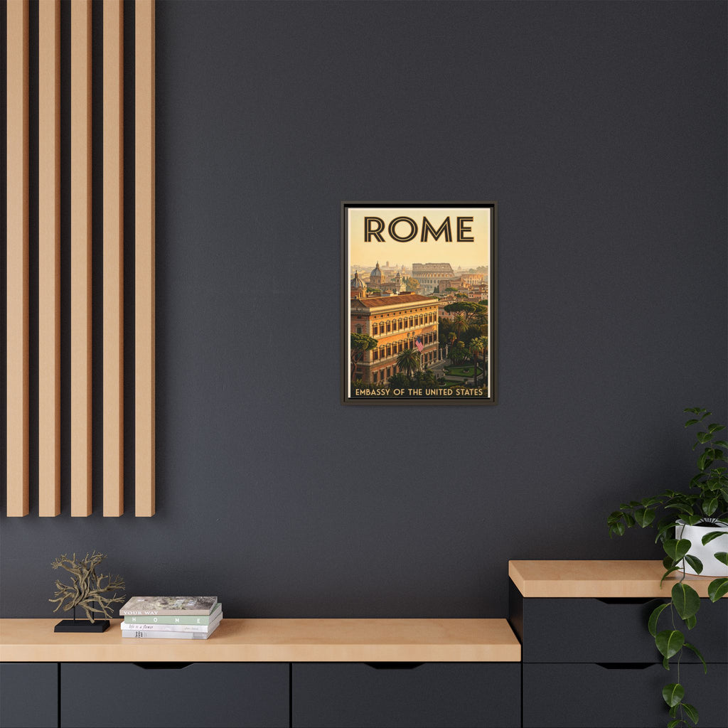 Rome Embassy Wrapped Canvas Framed