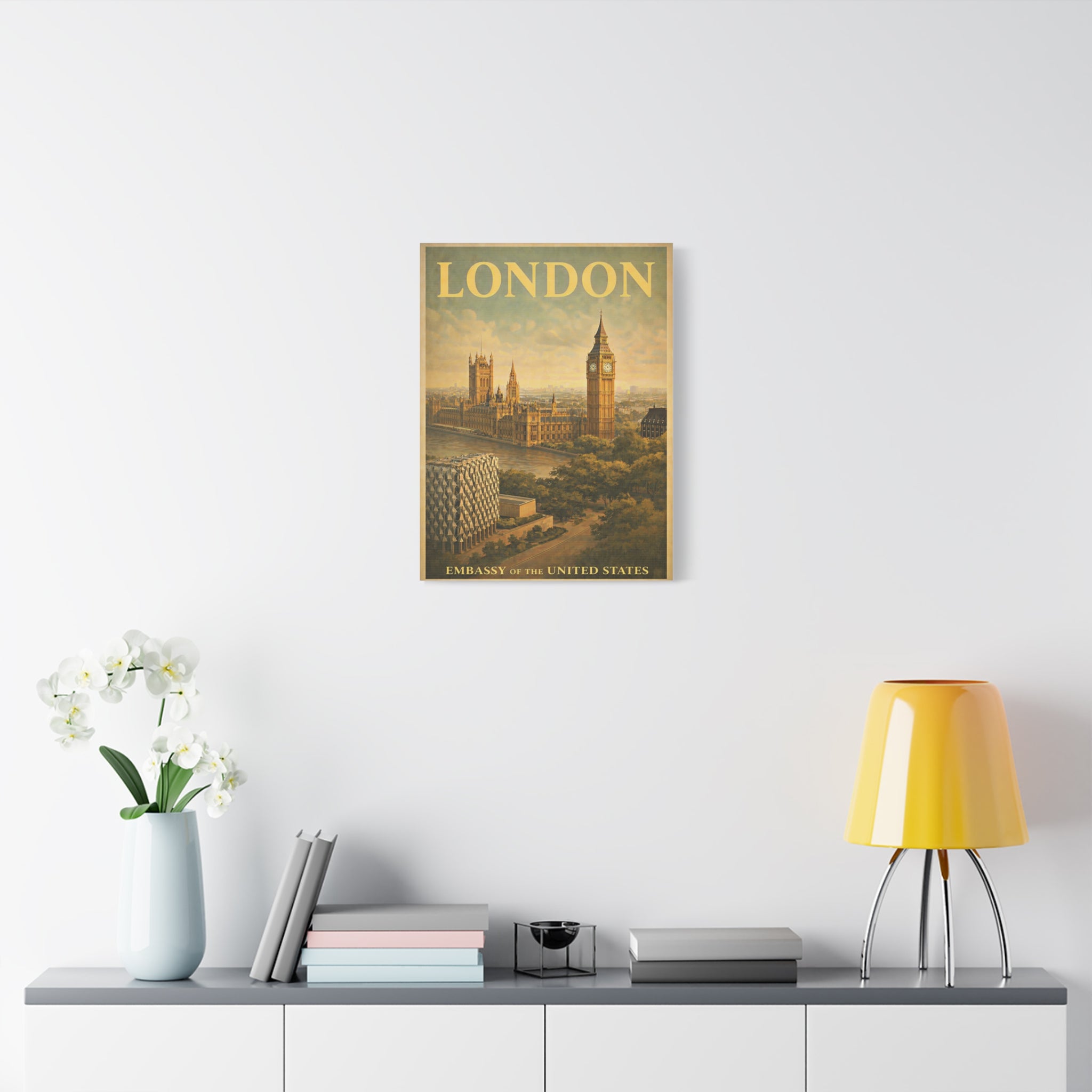 London Embassy Wrapped Canvas