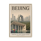 Beijing Embassy Wrapped Canvas Framed