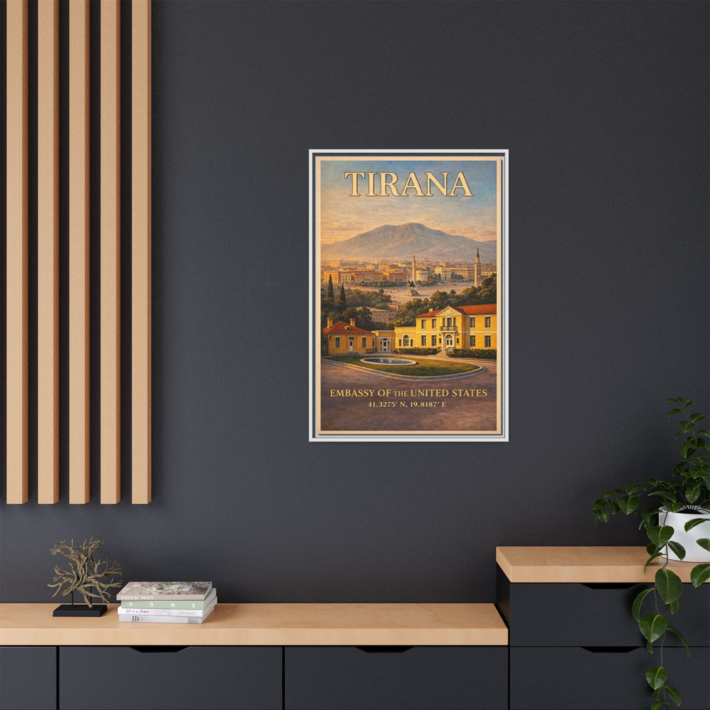 Tirana Embassy Wrapped Canvas Framed