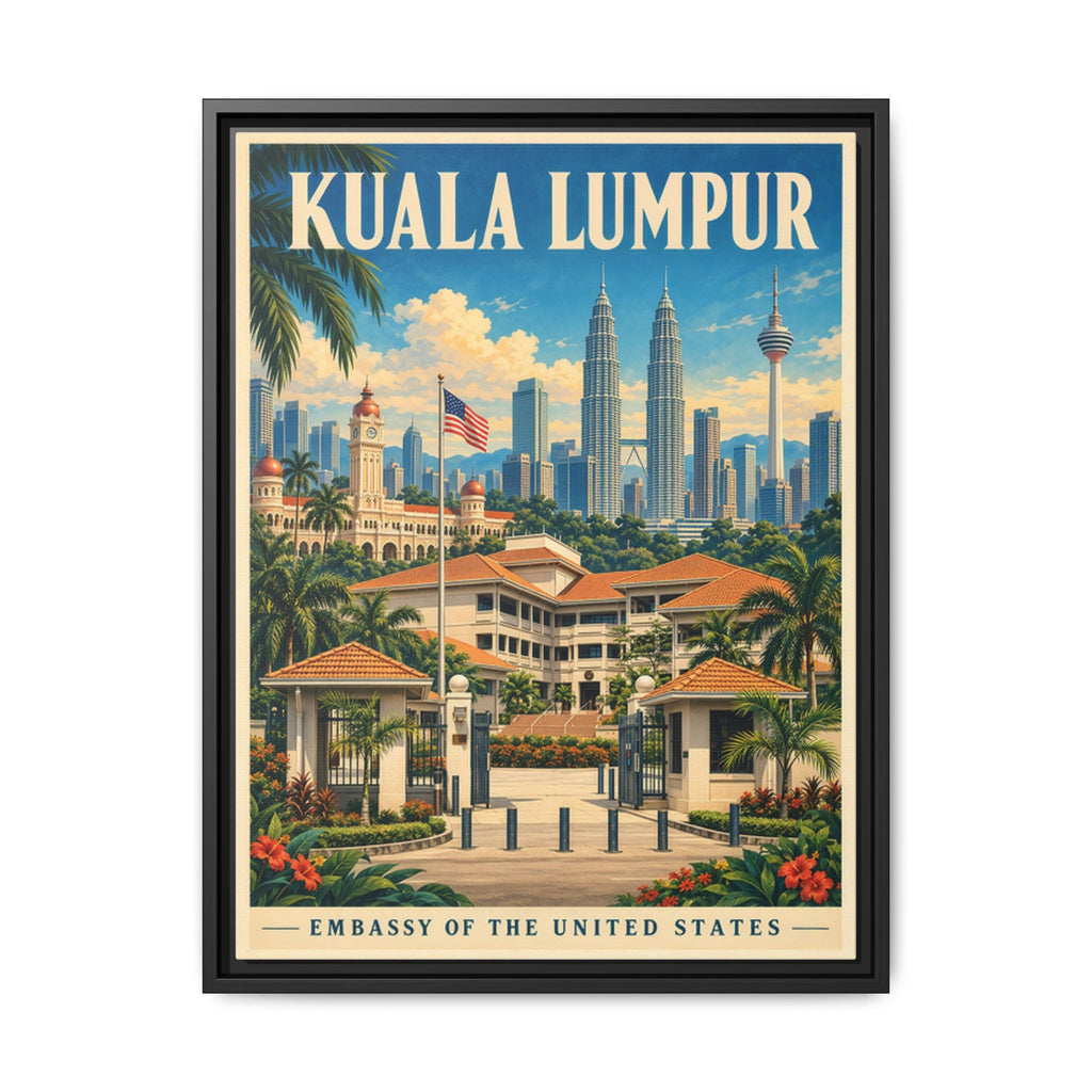 Kuala Lumpur Embassy Wrapped Canvas Framed