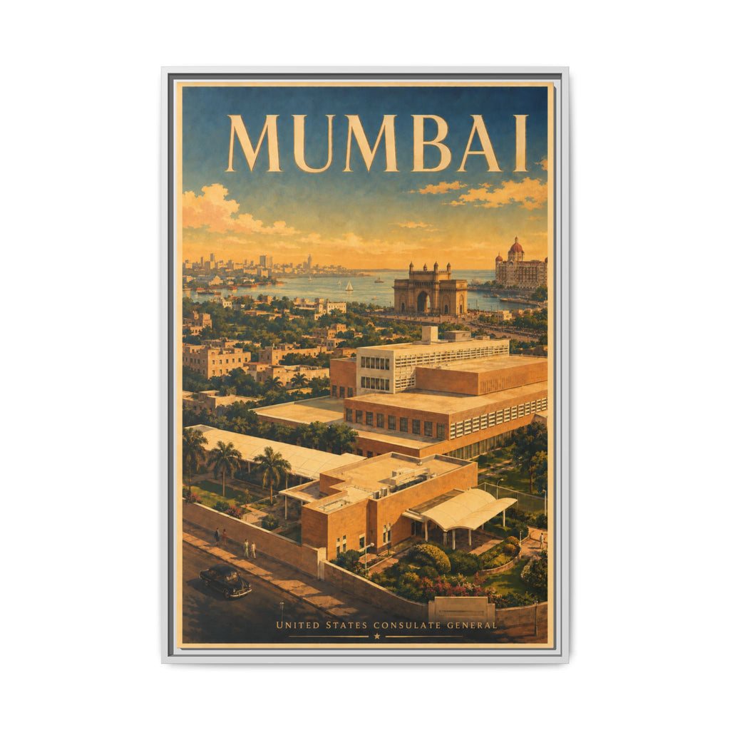 Mumbai Consulate General Wrapped Canvas Framed