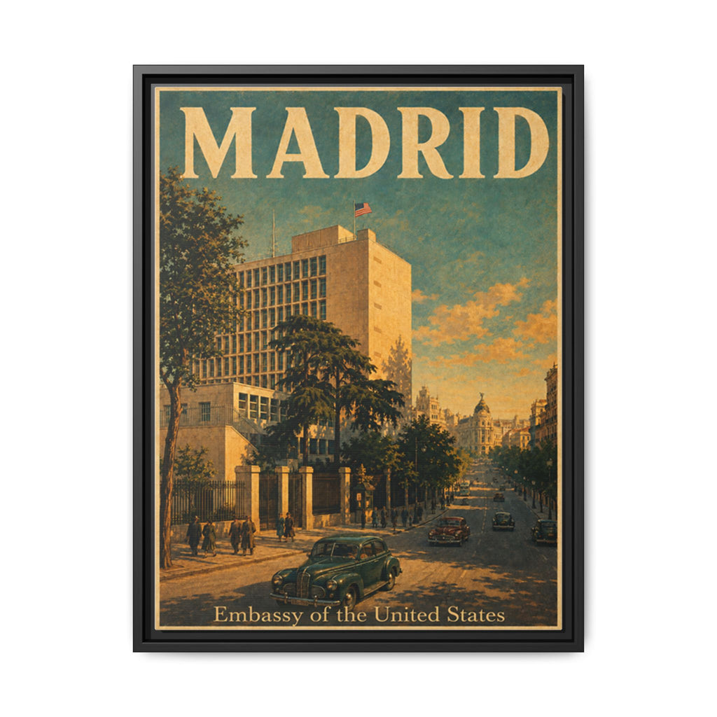 Madrid Embassy Wrapped Canvas Framed