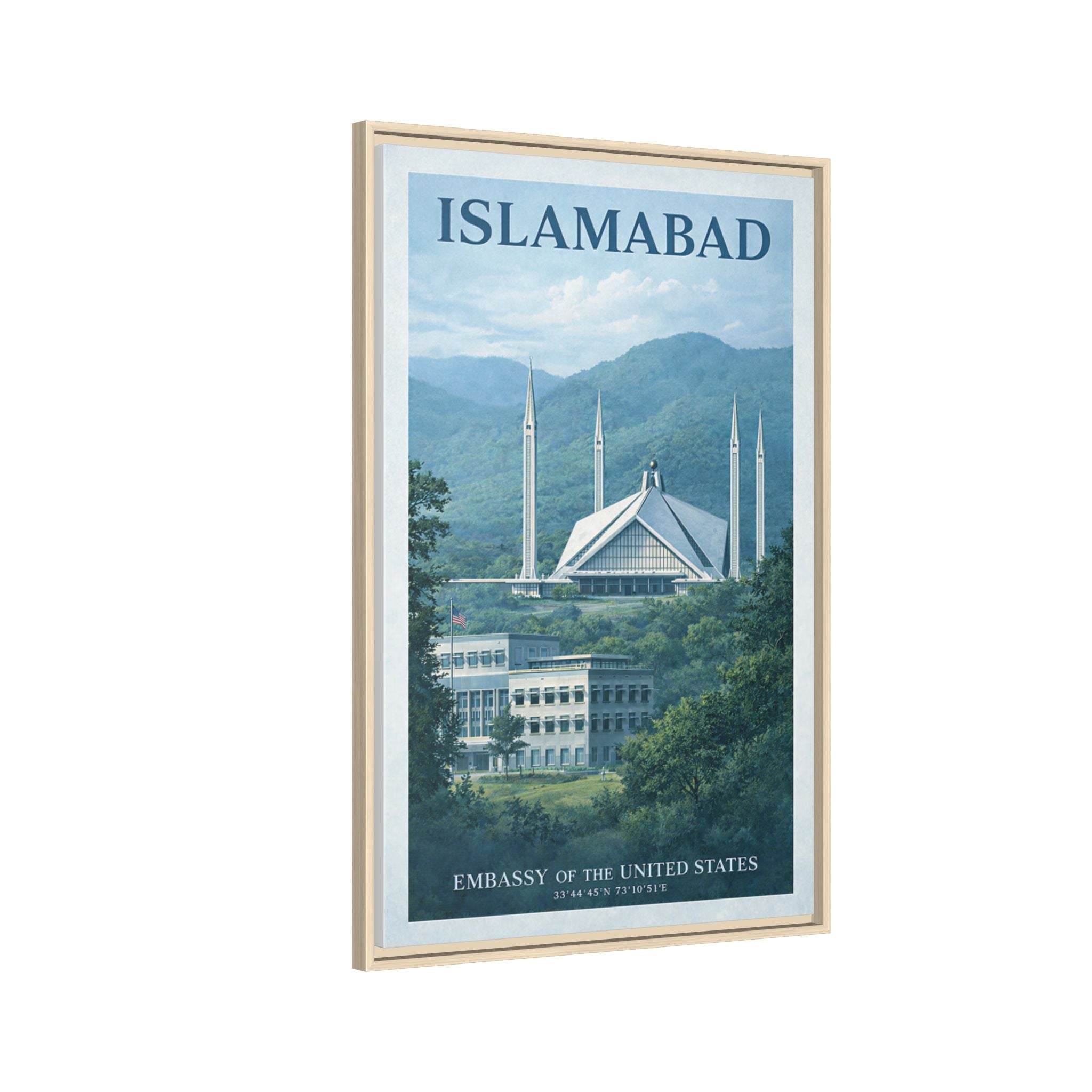Islamabad Embassy Wrapped Canvas Framed