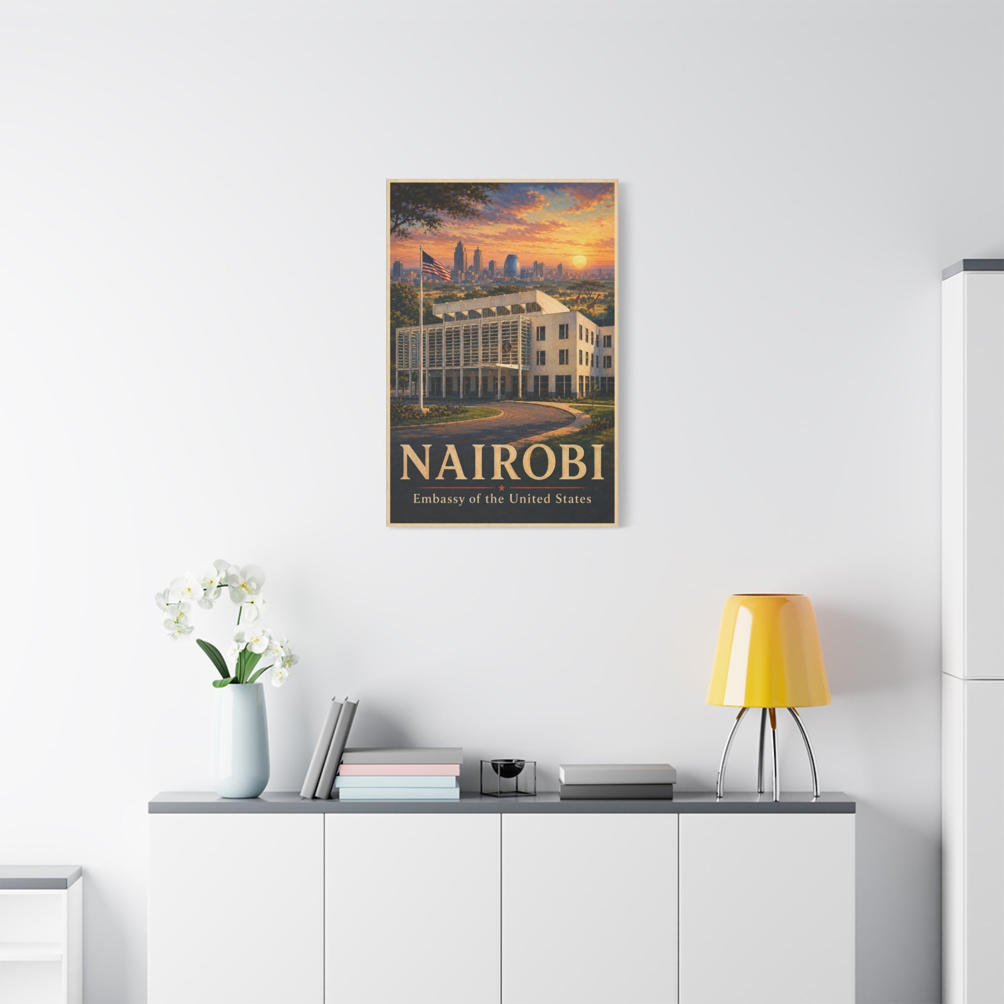 Nairobi Embassy Wrapped Canvas