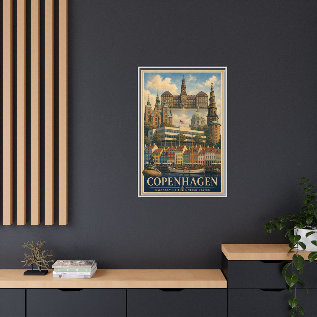 Copenhagen Embassy Wrapped Canvas Framed