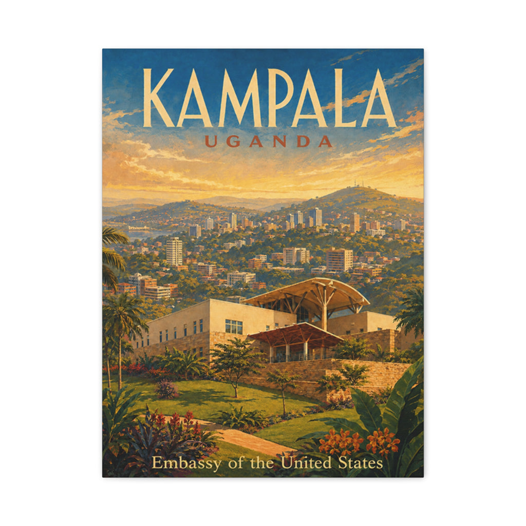Kampala Uganda Embassy Wrapped Canvas