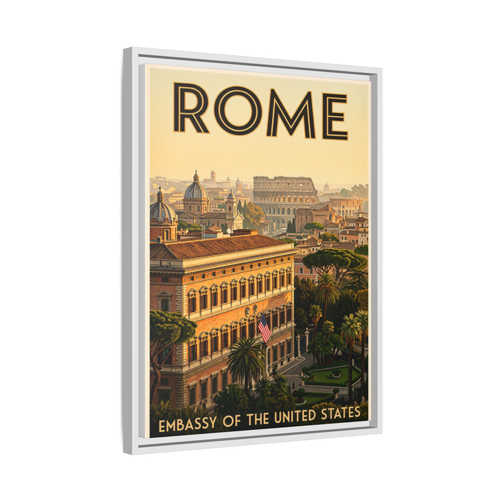 Rome Embassy Wrapped Canvas Framed
