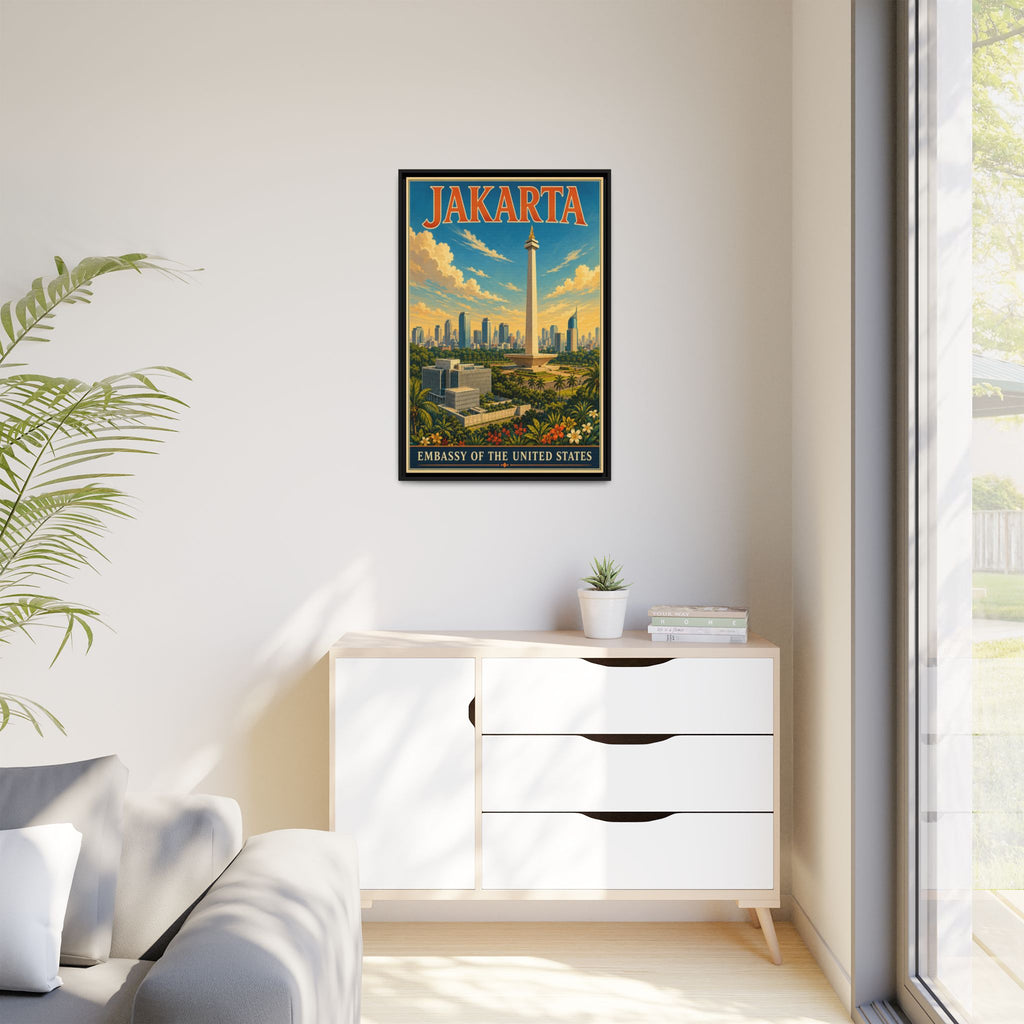 Jakarta Embassy Wrapped Canvas Framed