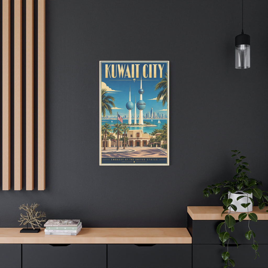 Kuwait City Embassy Wrapped Canvas