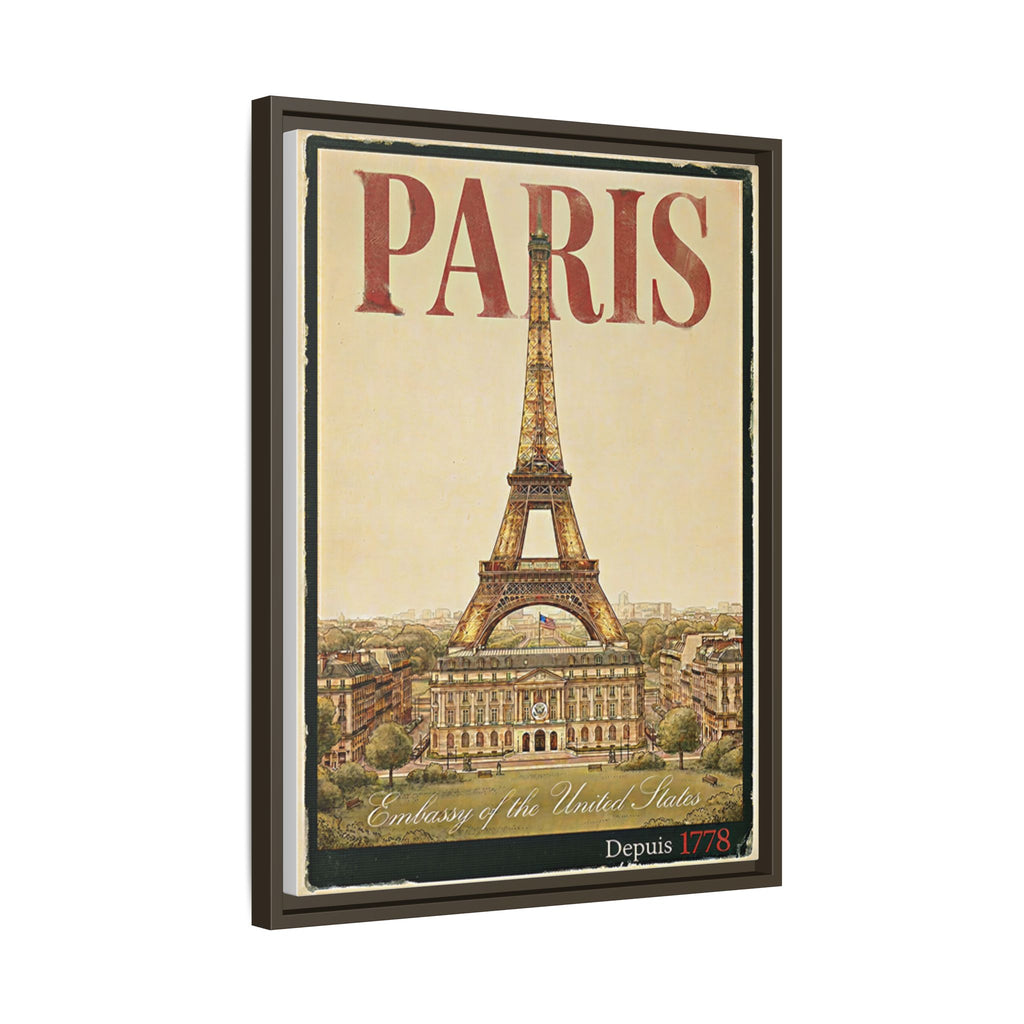 Paris Embassy Wrapped Canvas Framed
