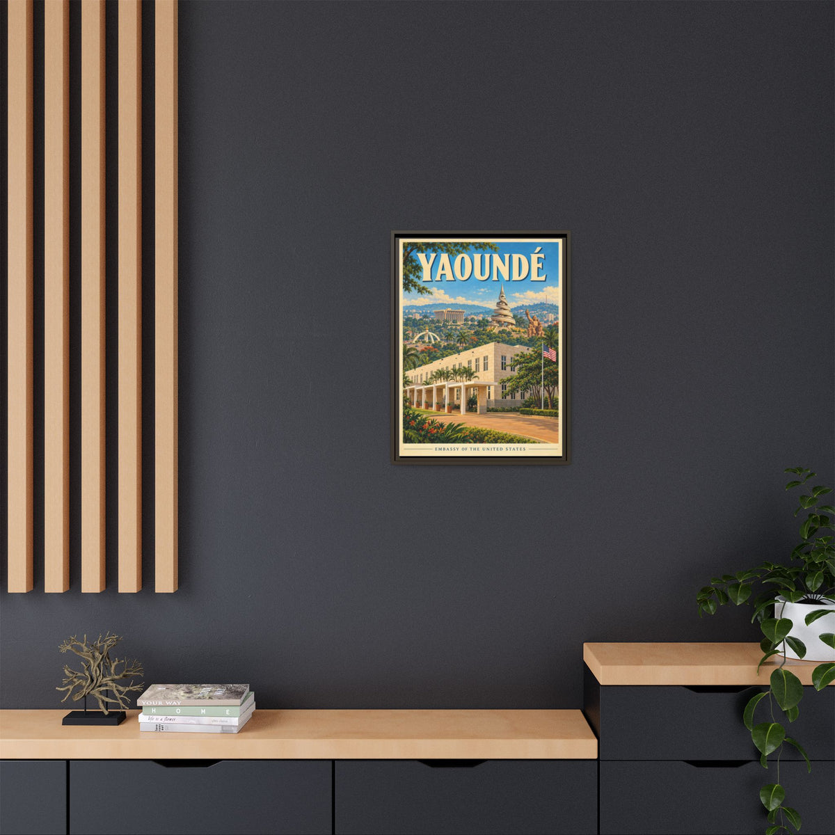 Yaoundé Embassy Wrapped Canvas Framed
