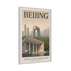 Beijing Embassy Wrapped Canvas Framed