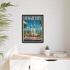 Kuwait City Embassy Wrapped Canvas Framed