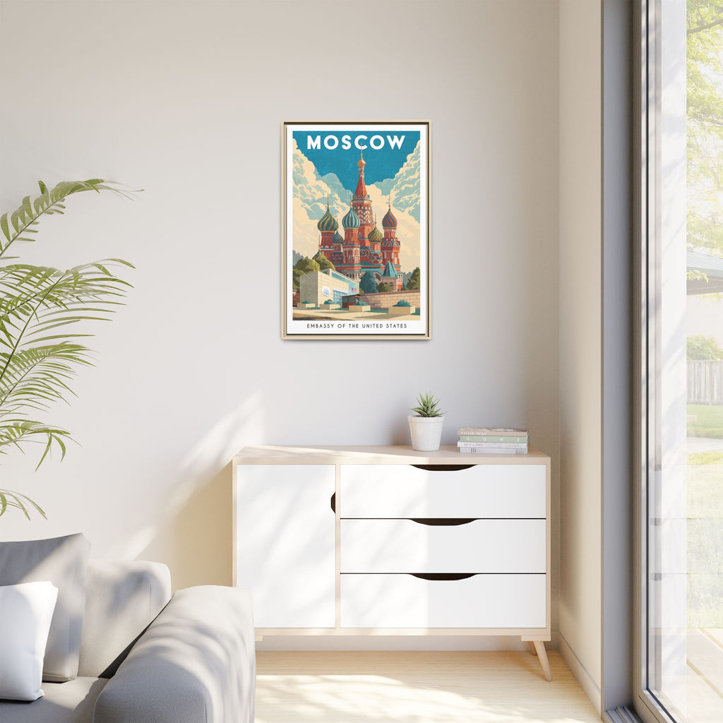 Moscow Embassy Wrapped Canvas Framed