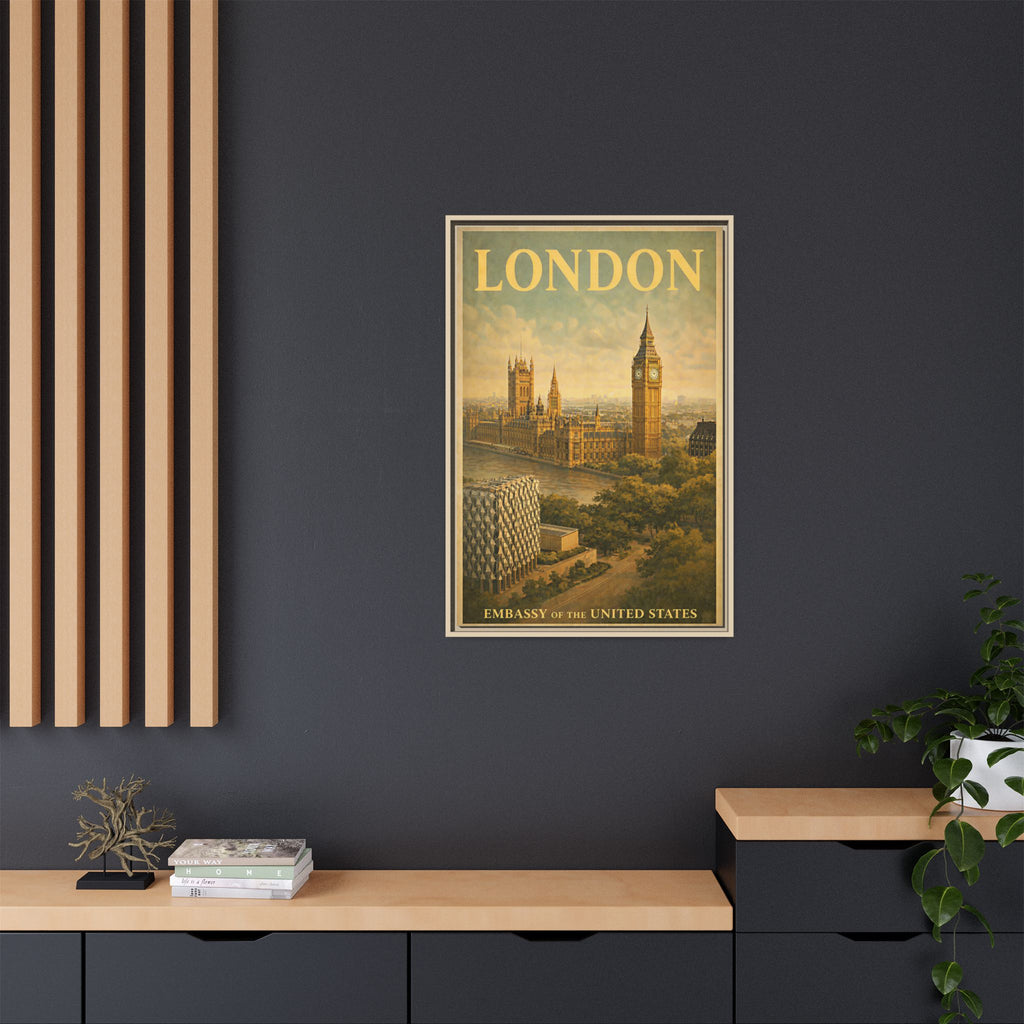 London Embassy Wrapped Canvas Framed