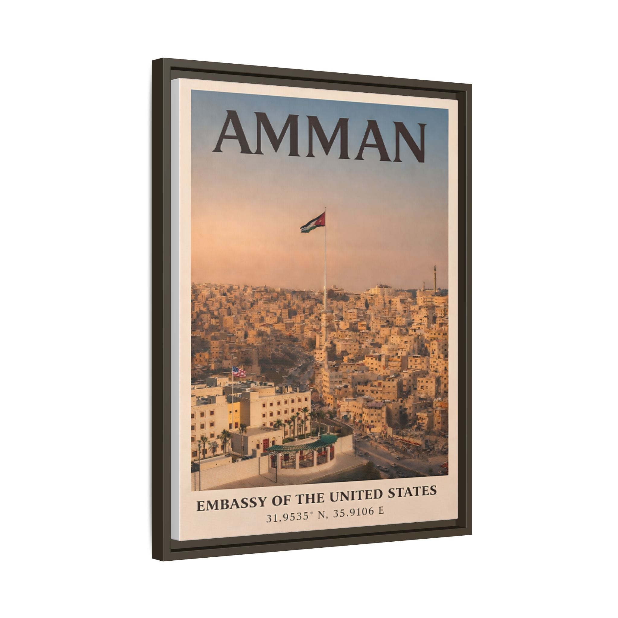 Amman Embassy Wrapped Canvas Framed