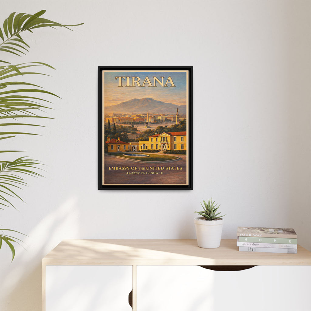 Tirana Embassy Wrapped Canvas Framed