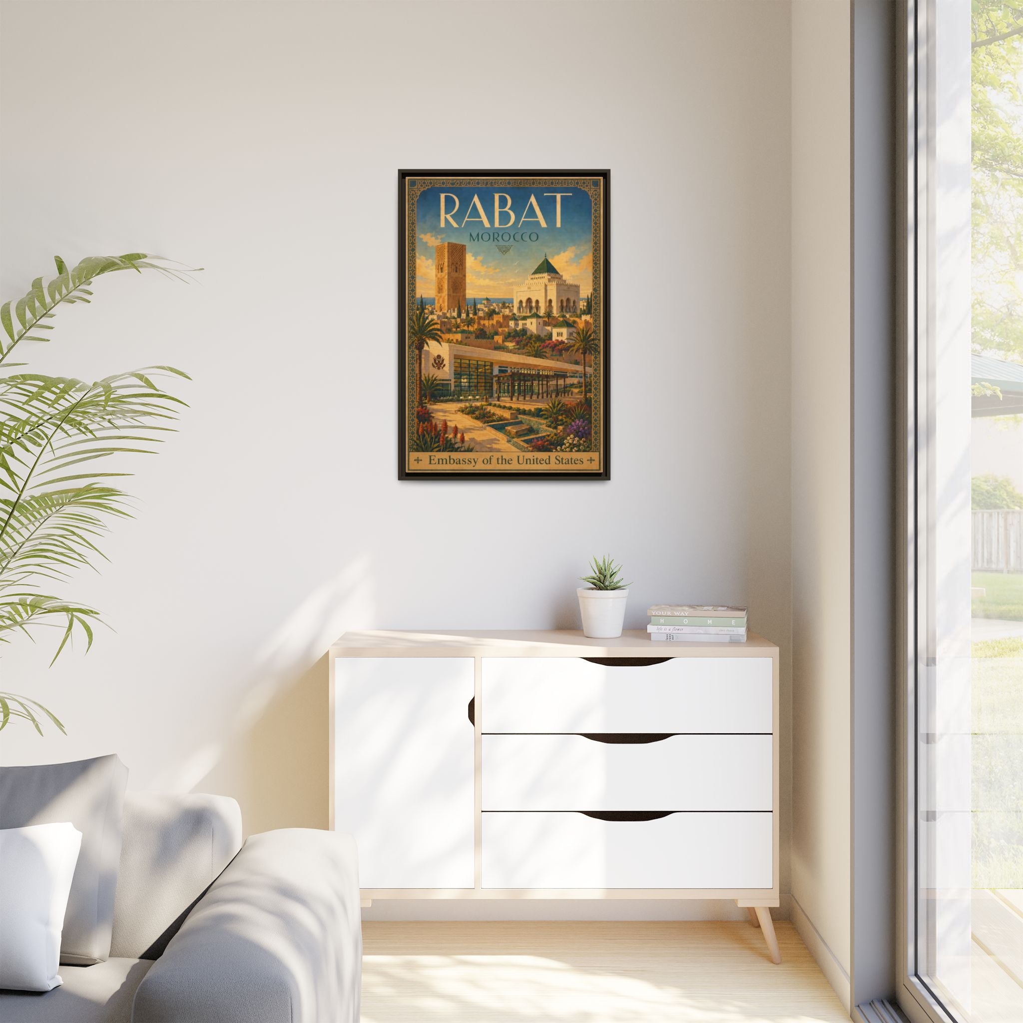 Rabat Embassy Wrapped Canvas Framed