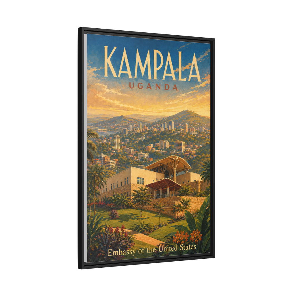 Kampala Uganda Embassy Wrapped Canvas Framed