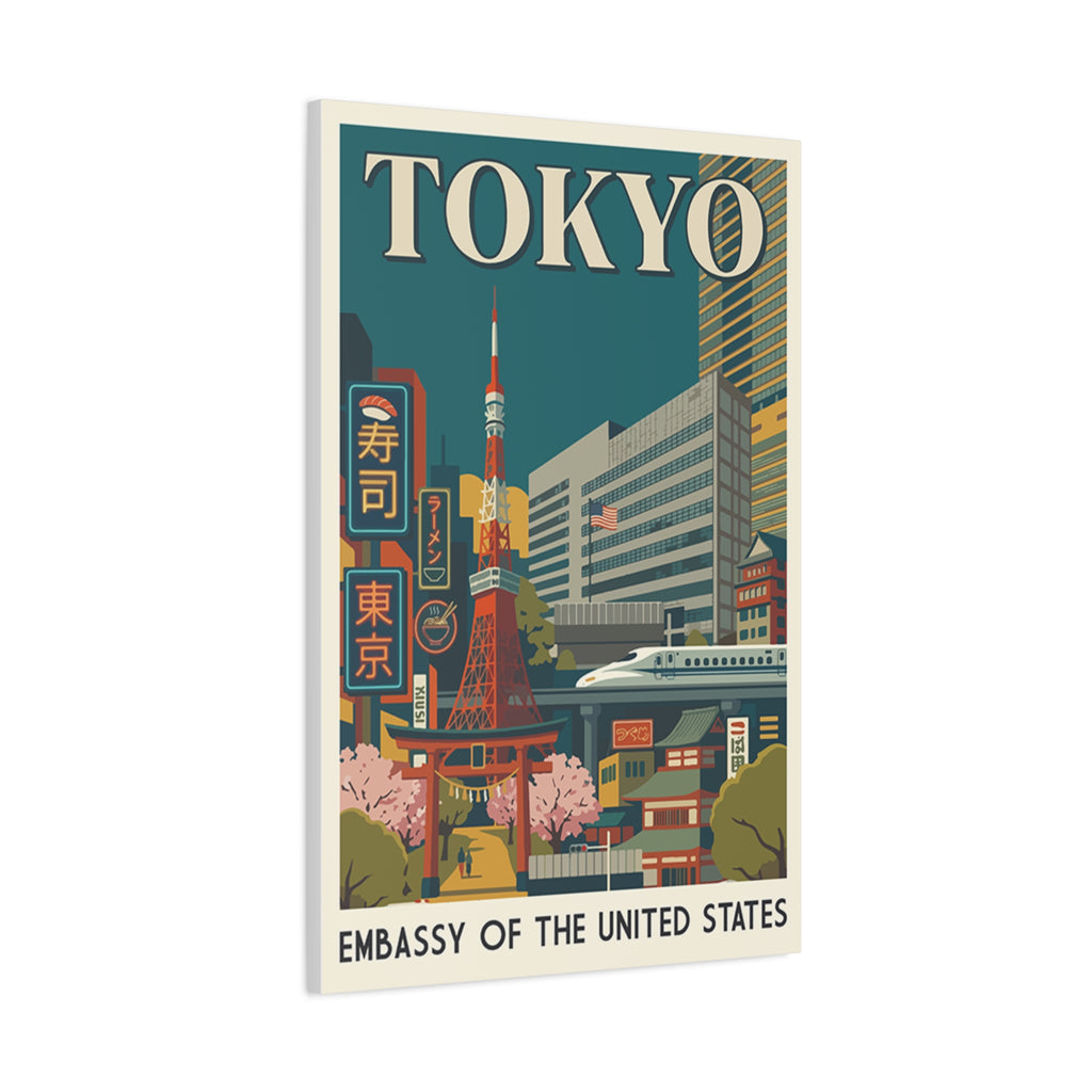 Tokyo Embassy Wrapped Canvas