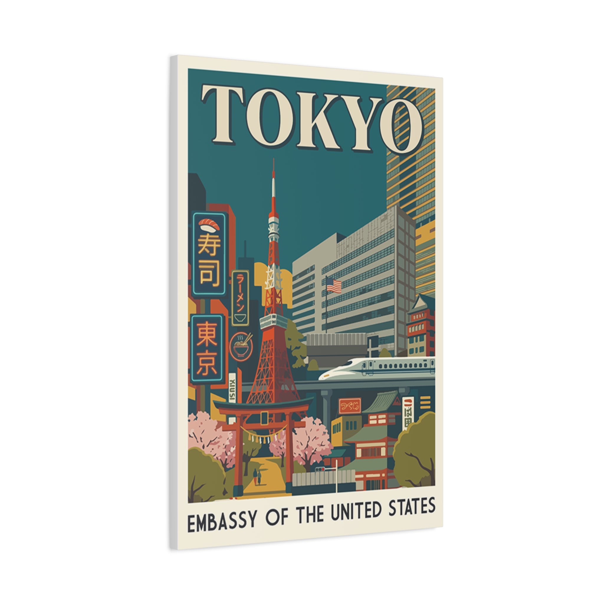 Tokyo Embassy Wrapped Canvas