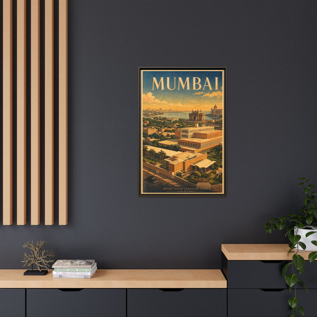 Mumbai Consulate General Wrapped Canvas Framed