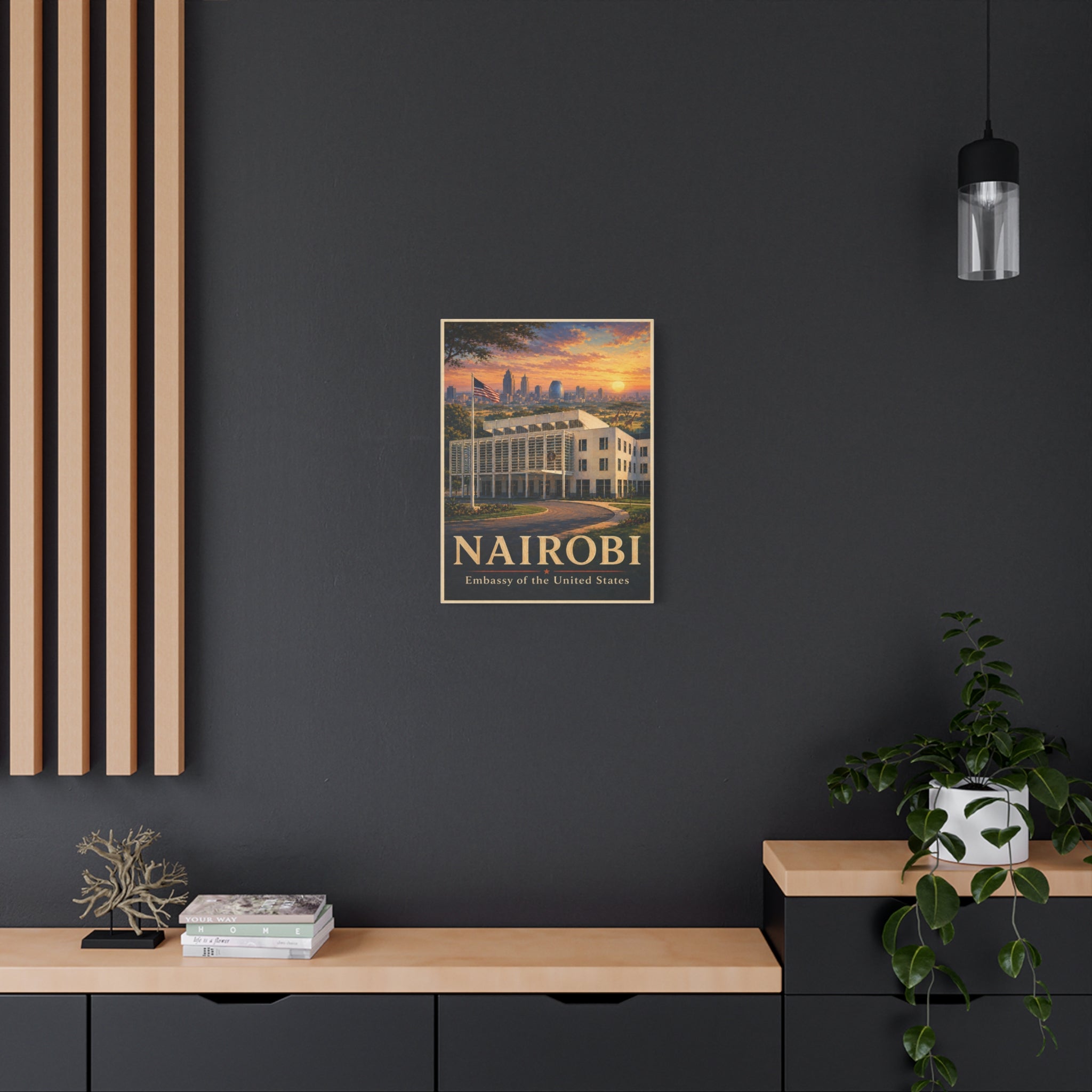 Nairobi Embassy Wrapped Canvas