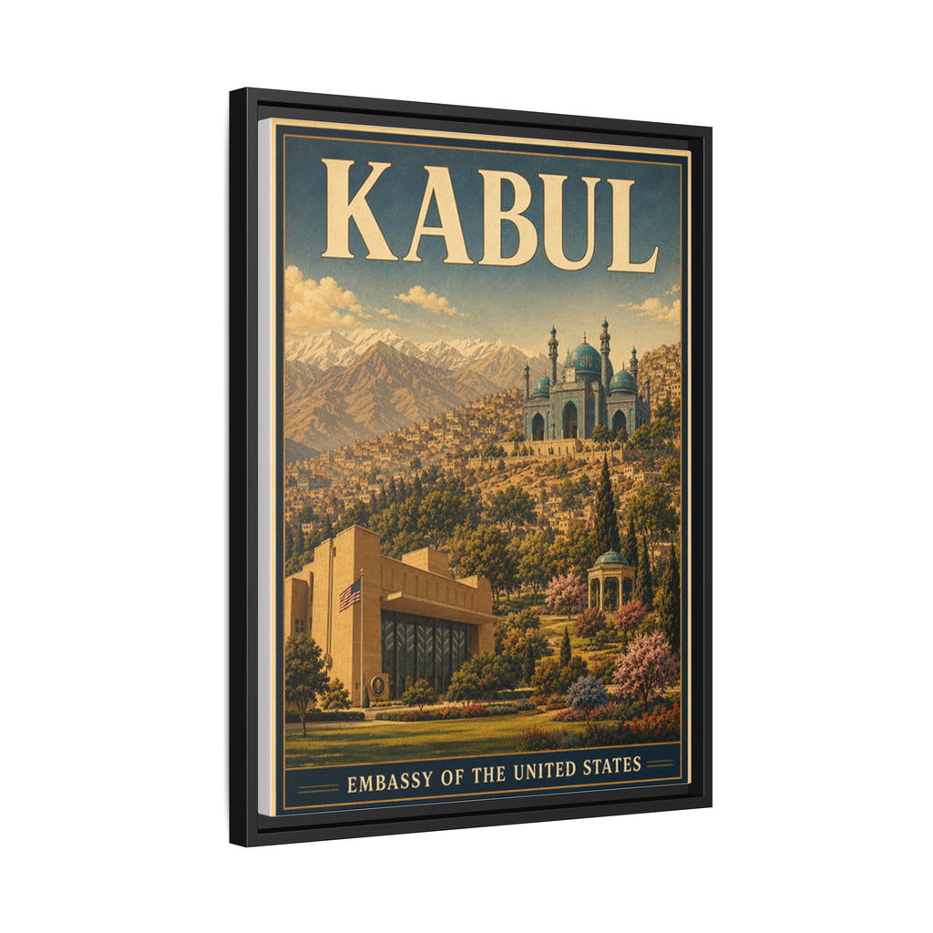 Kabul Embassy Wrapped Canvas Framed