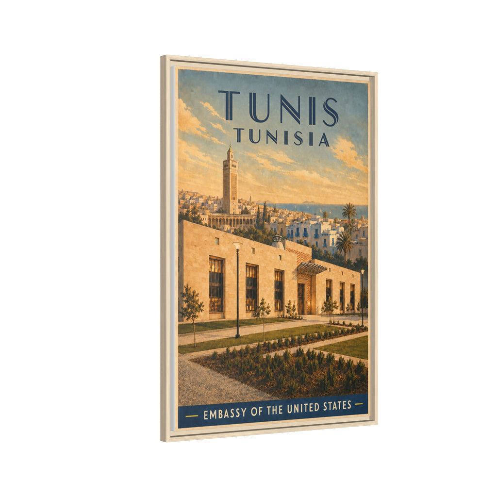 Tunis Embassy Wrapped Canvas Framed