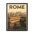 Rome Embassy Wrapped Canvas Framed