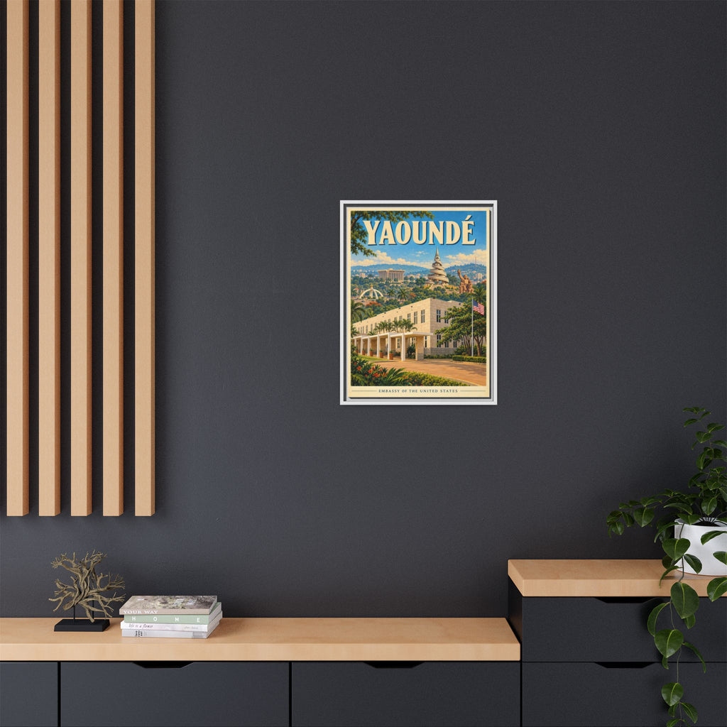Yaoundé Embassy Wrapped Canvas Framed