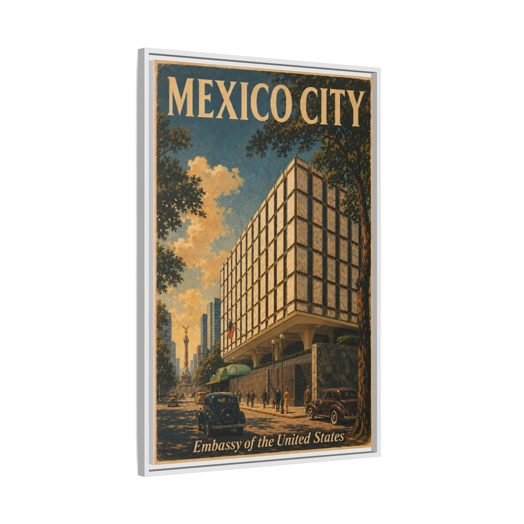 Mexico City Embassy Wrapped Canvas Framed