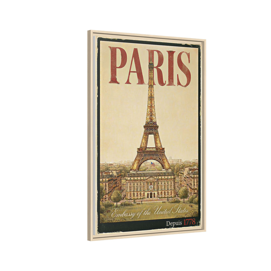 Paris Embassy Wrapped Canvas Framed