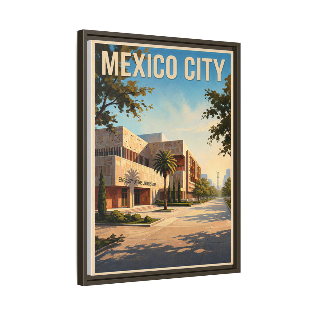 Mexico City Embassy Wrapped Canvas Framed
