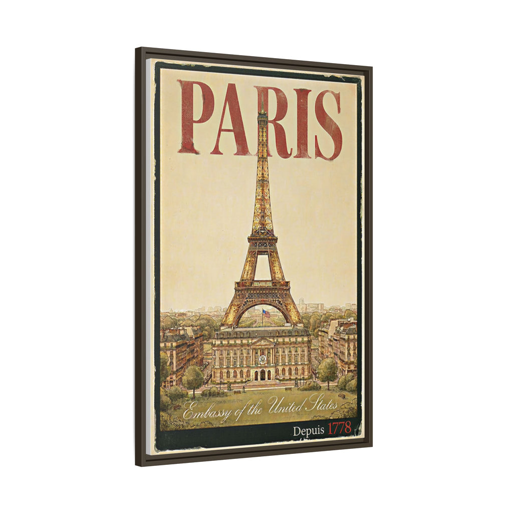 Paris Embassy Wrapped Canvas Framed