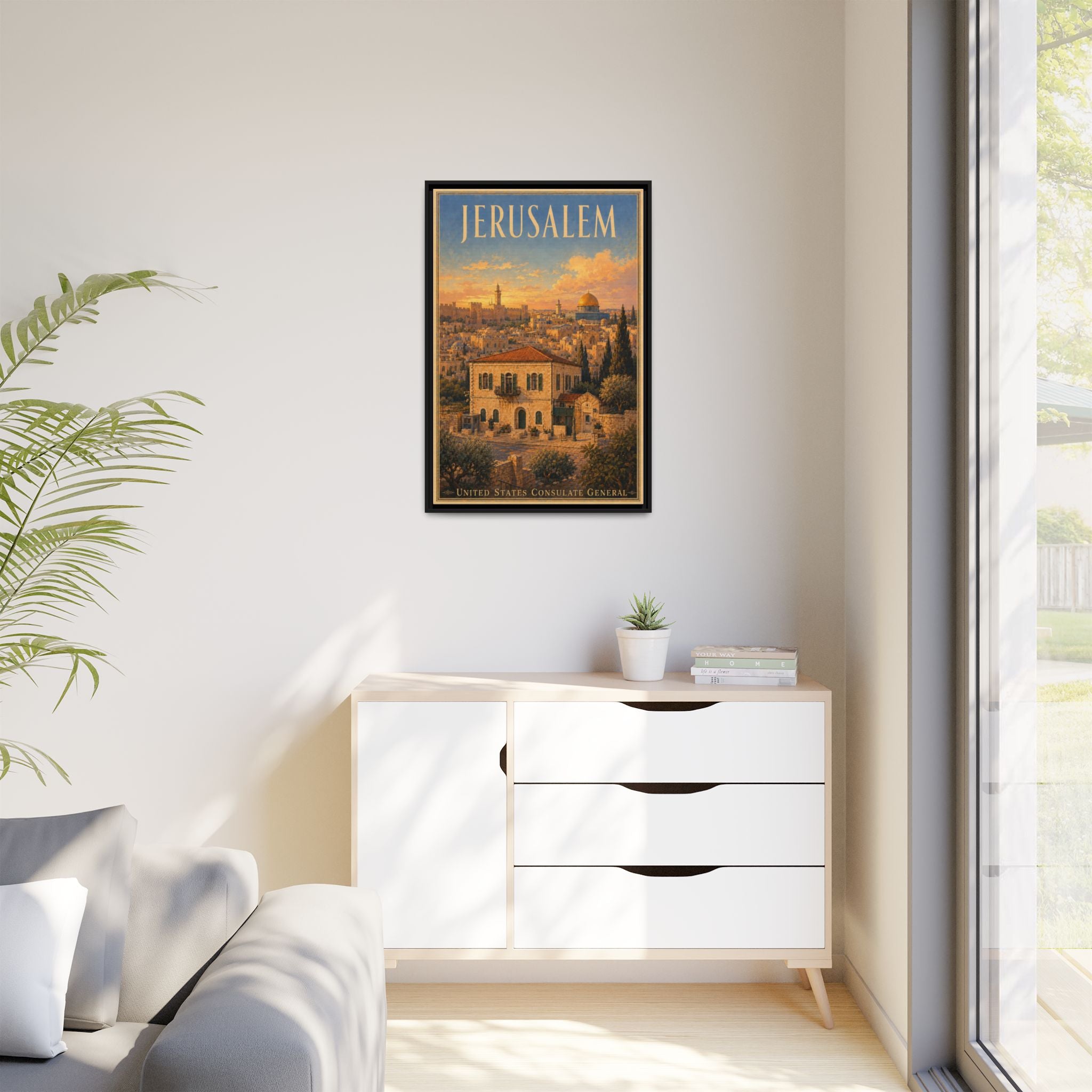 Jerusalem Consulate General Wrapped Canvas Framed