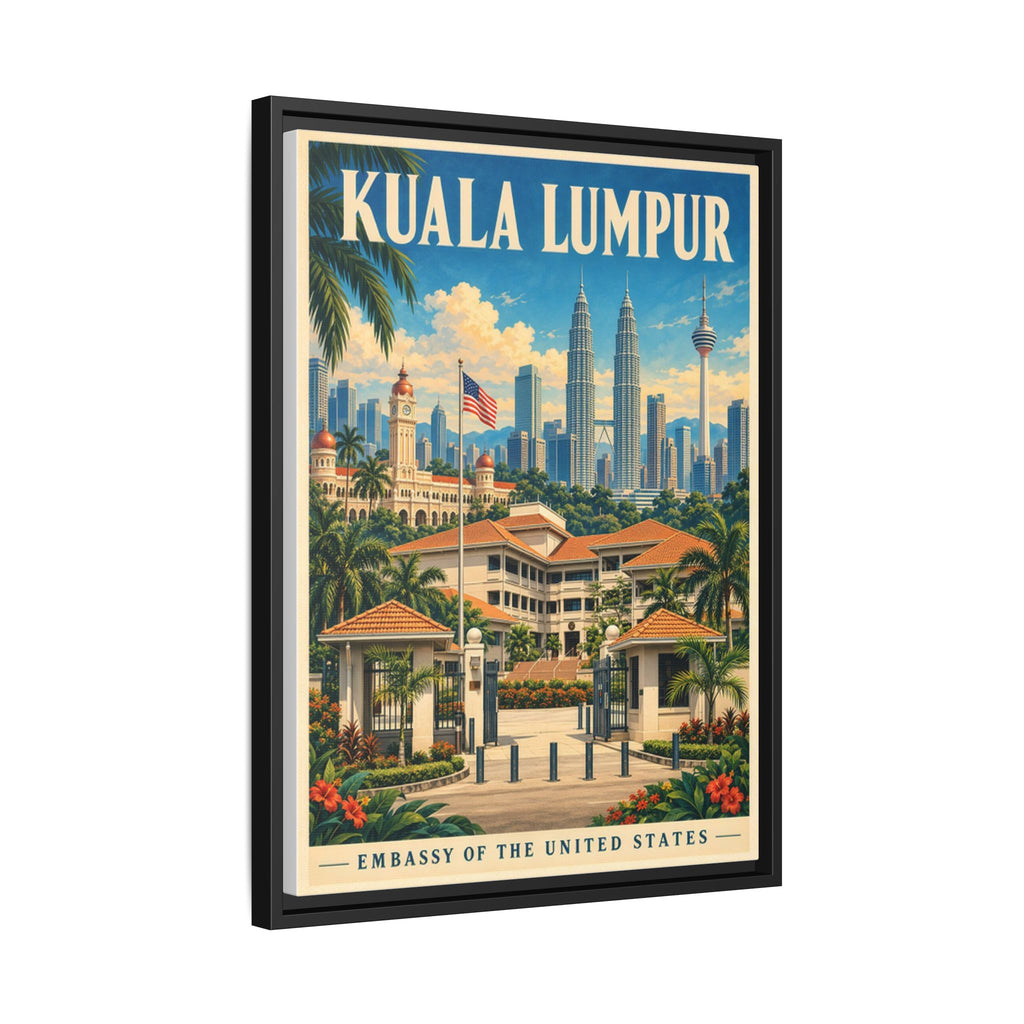 Kuala Lumpur Embassy Wrapped Canvas Framed