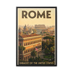 Rome Embassy Wrapped Canvas Framed