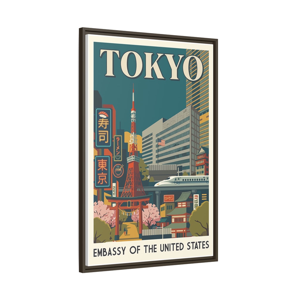 Tokyo Embassy Wrapped Canvas Framed