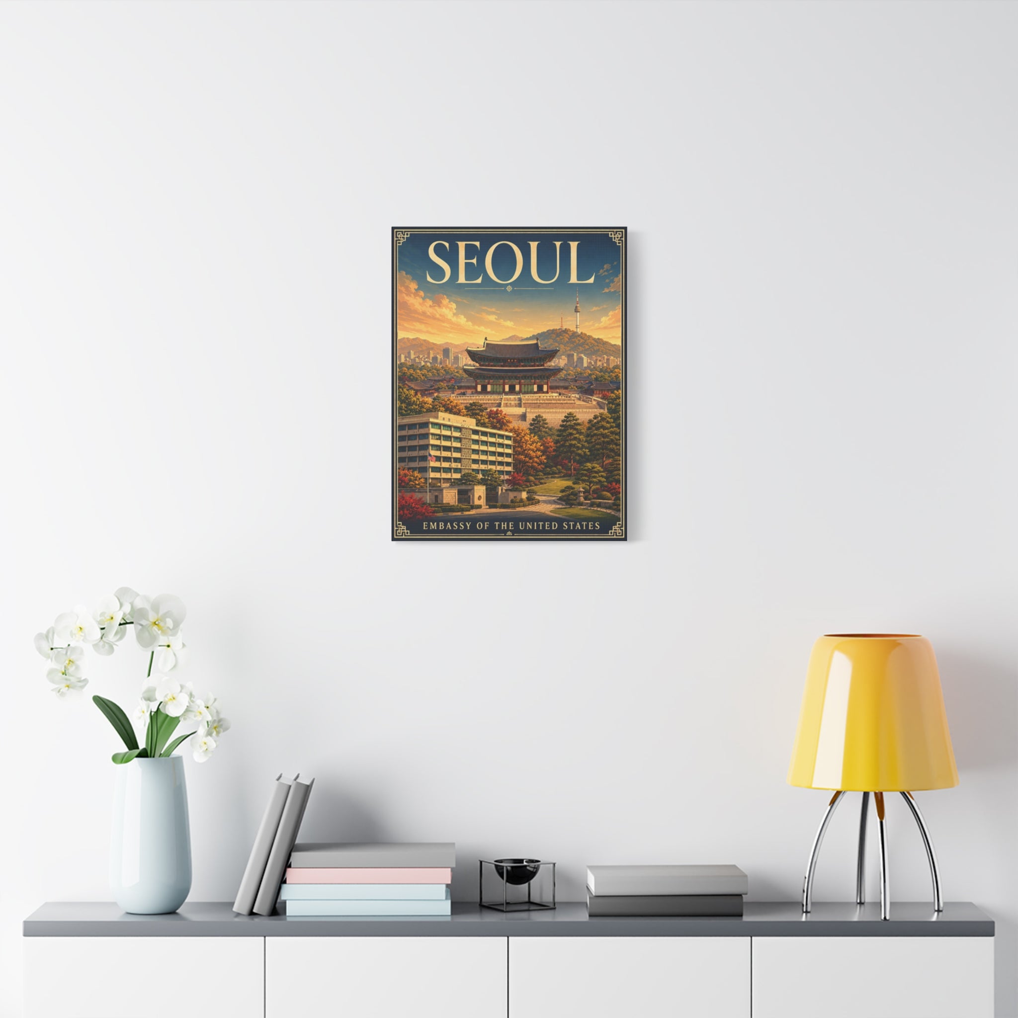 Seoul Embassy Wrapped Canvas