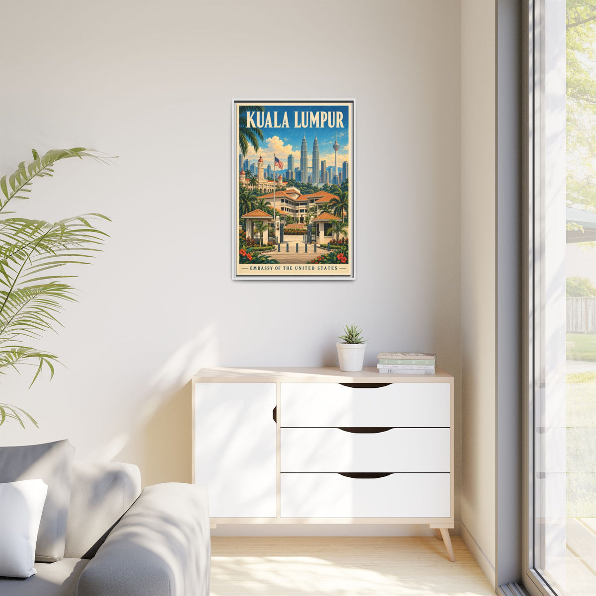 Kuala Lumpur Embassy Wrapped Canvas Framed