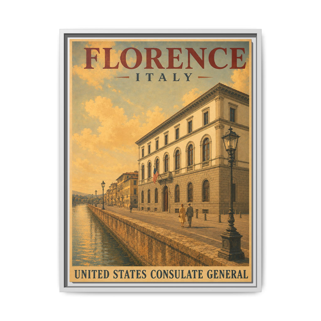 Florence Consulate General Wrapped Canvas Framed