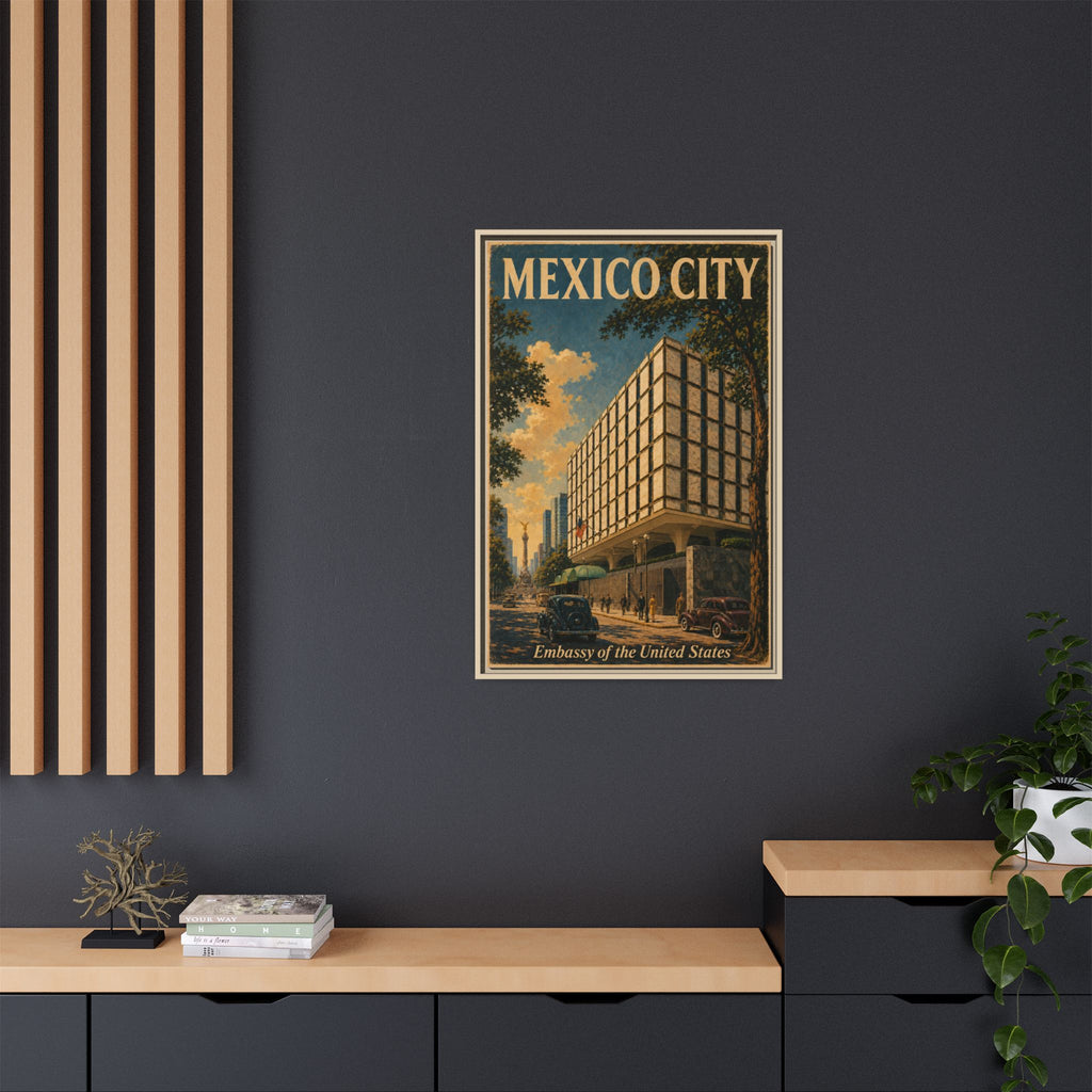 Mexico City Embassy Wrapped Canvas Framed