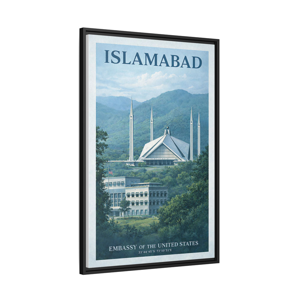 Islamabad Embassy Wrapped Canvas Framed