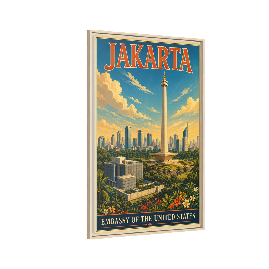 Jakarta Embassy Wrapped Canvas Framed
