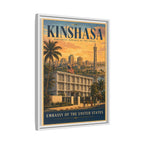 Kinshasa Embassy Wrapped Canvas Framed