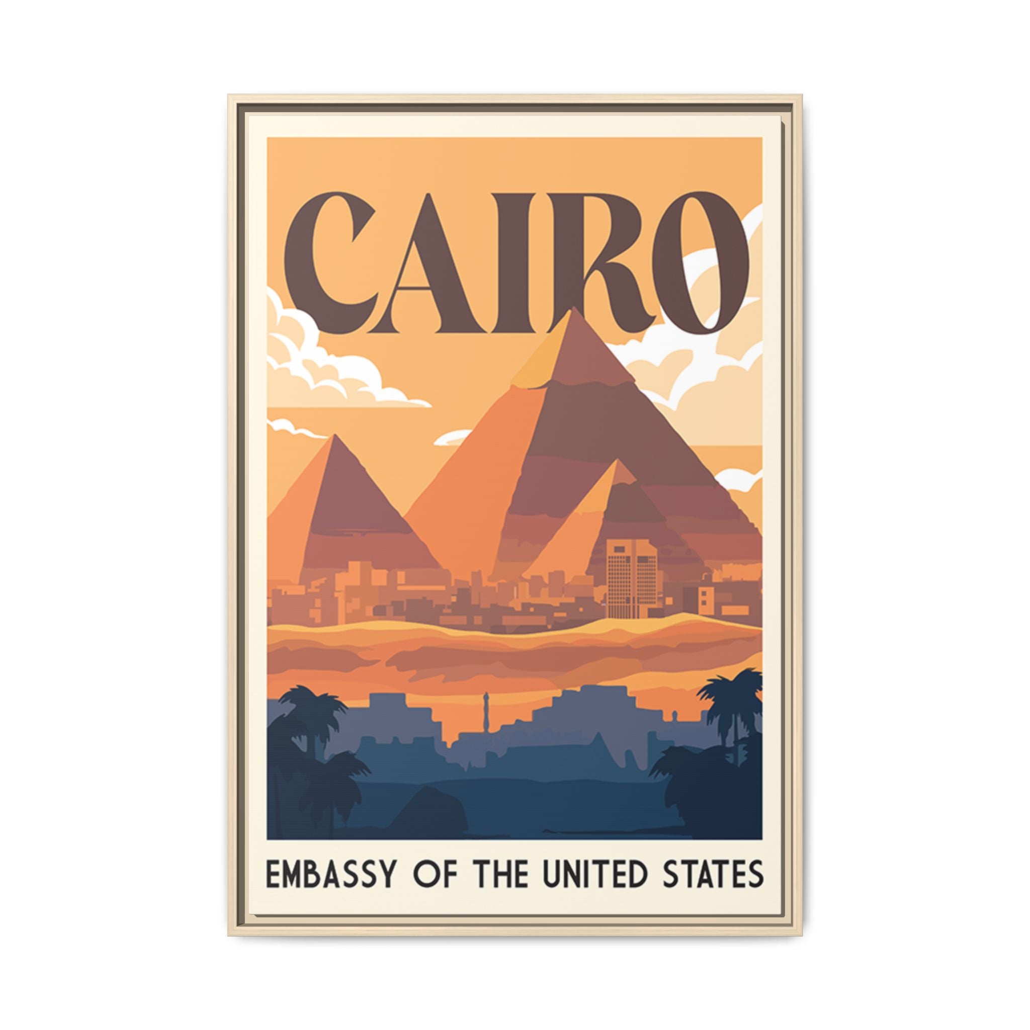 Cairo Embassy Wrapped Canvas Framed