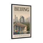 Beijing Embassy Wrapped Canvas Framed