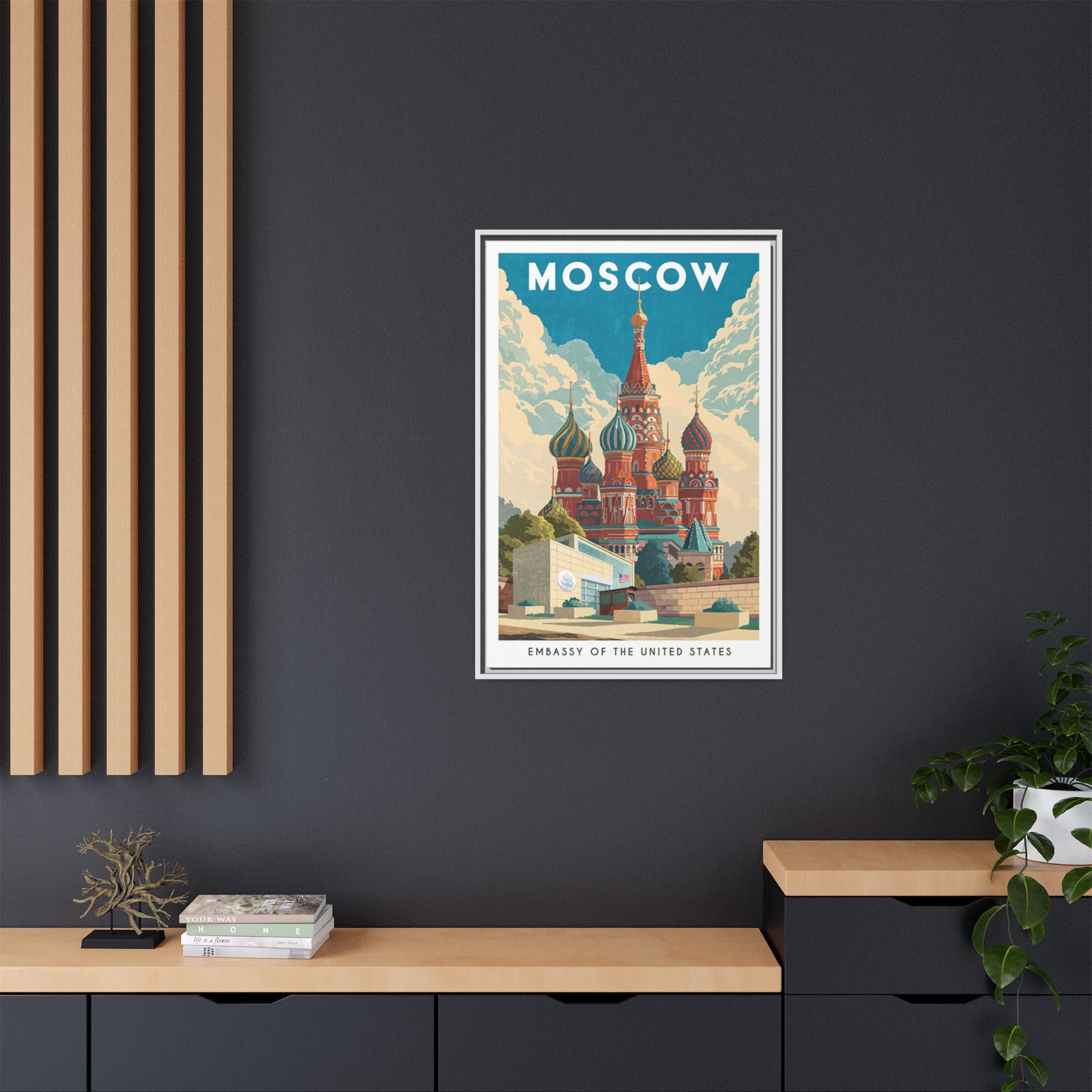 Moscow Embassy Wrapped Canvas Framed